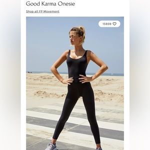 NWOT Free People Good Karma Washed Black Onesie